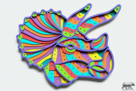 Triceratops Multilayer Design for cutting - LaserCraftum