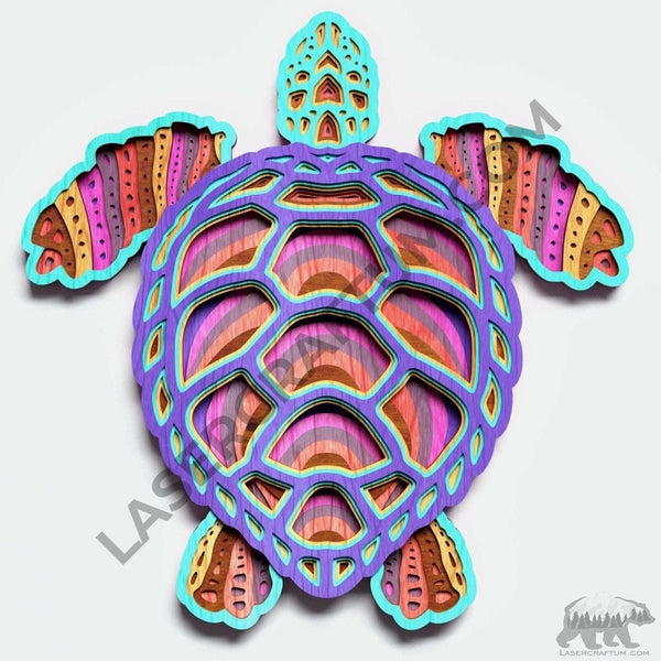 Turtle Multilayer Design for cutting - LaserCraftum