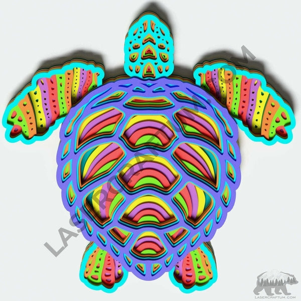 Turtle Multilayer Design for cutting - LaserCraftum
