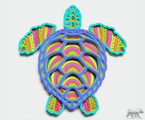 Turtle Multilayer Design for cutting - LaserCraftum