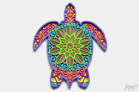 Turtle Multilayer Mandala Design for cutting