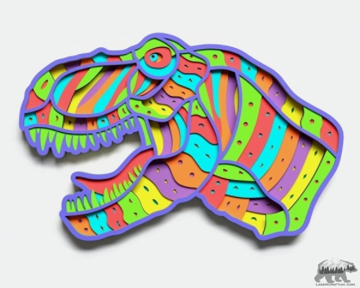 Tyrannosaurus Multilayer Design for cutting - LaserCraftum