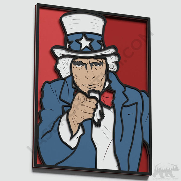 Uncle Sam Poster Layered Design for cutting