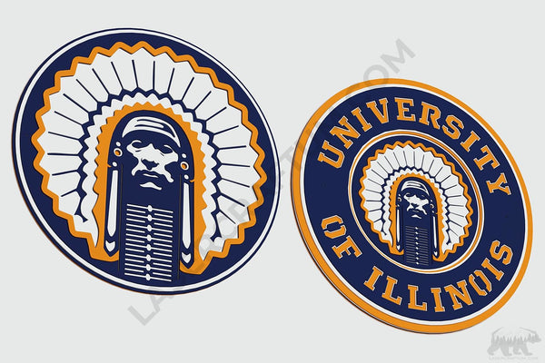 University of Illinois Logo Layered Design for cutting