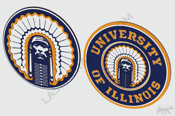 University of Illinois Logo Layered Design for cutting