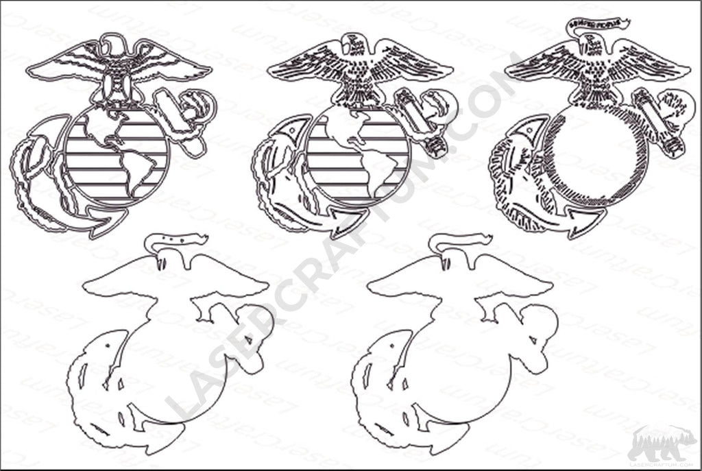 Ega Dxf File Usmc Logo Outline