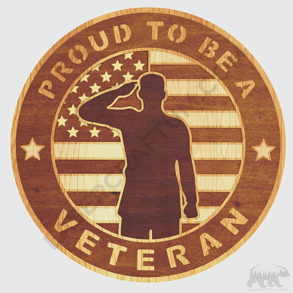 Veteran Logo Layered Design for cutting - LaserCraftum