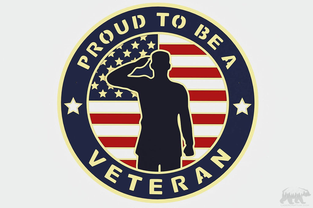 Veteran Logo Layered Design for cutting - LaserCraftum
