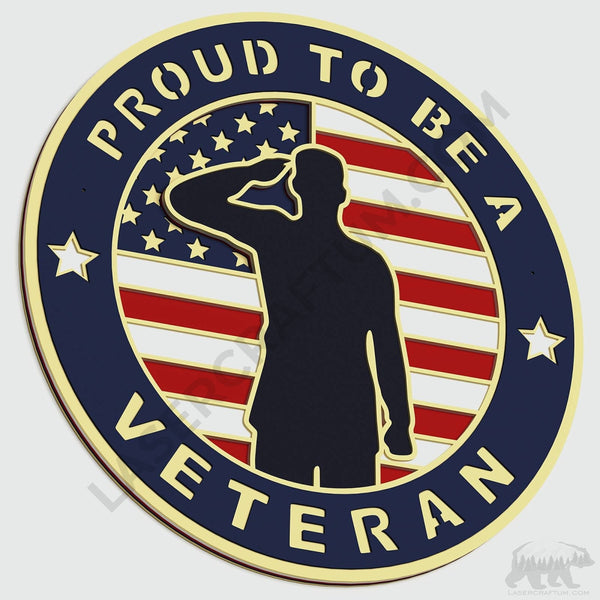 Veteran Logo Layered Design for cutting