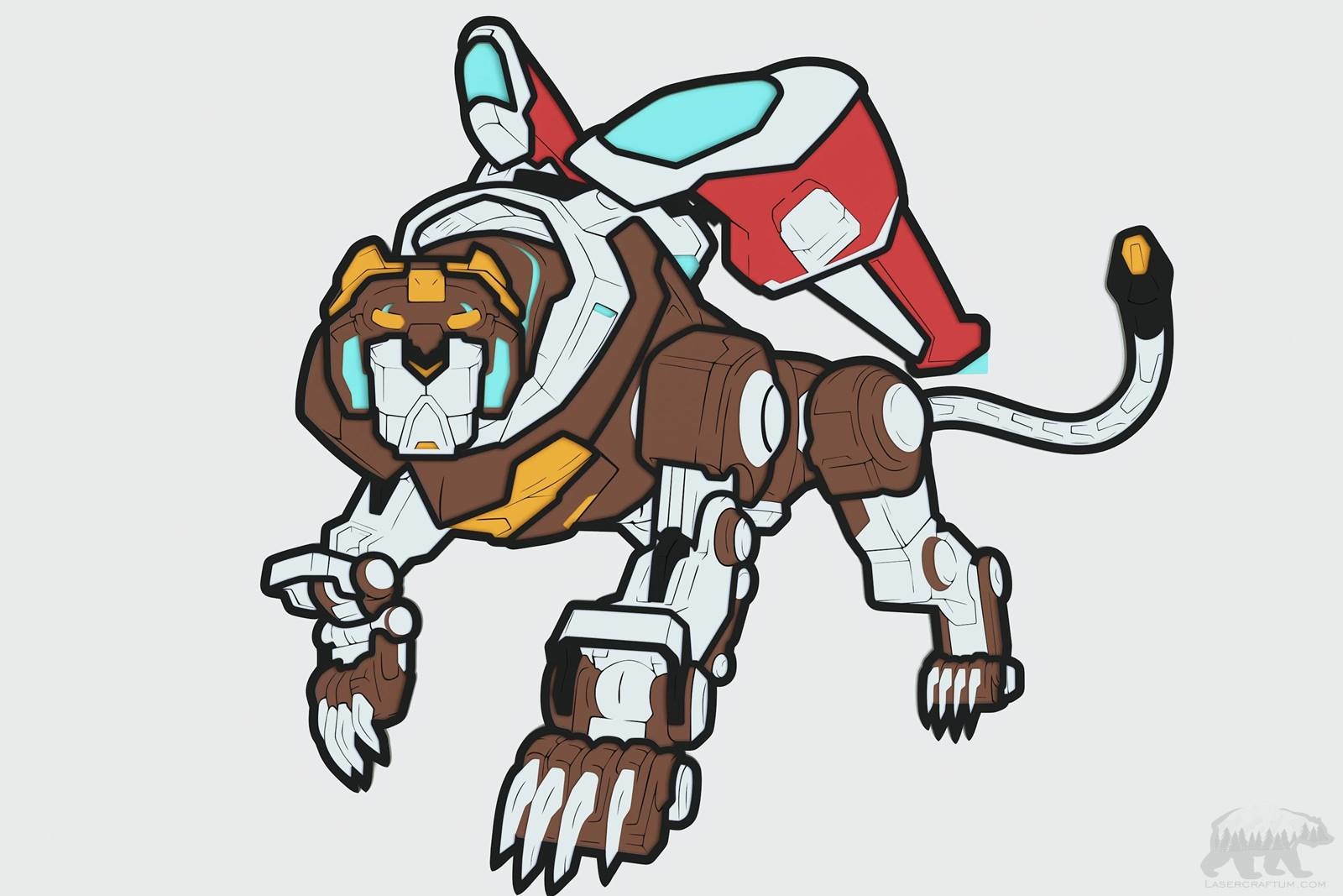 Volpetron Vector Voltron Lion Layered Design for cutting - LaserCraftum
