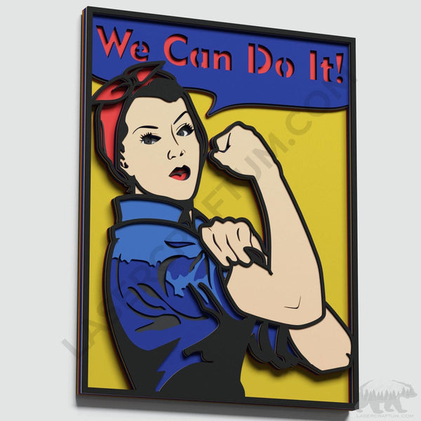 We Can Do It Poster Layered Design for cutting