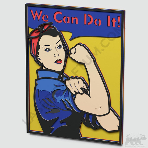 We Can Do It Poster Layered Design for cutting