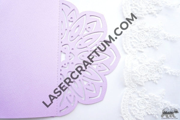 Wedding invitation envelope template for cutting - M4 - LaserCraftum