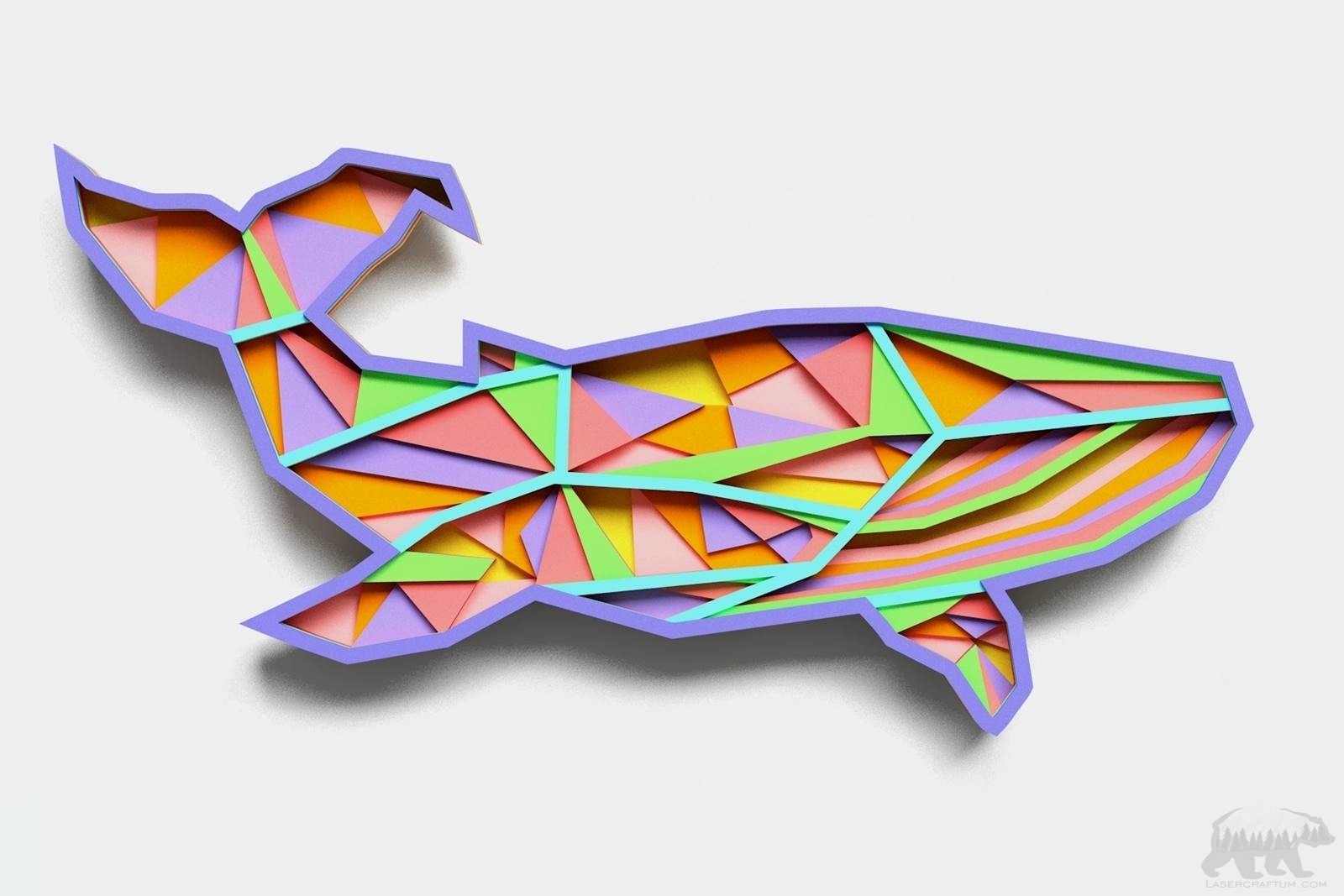 Whale Layered Geometric Design for cutting