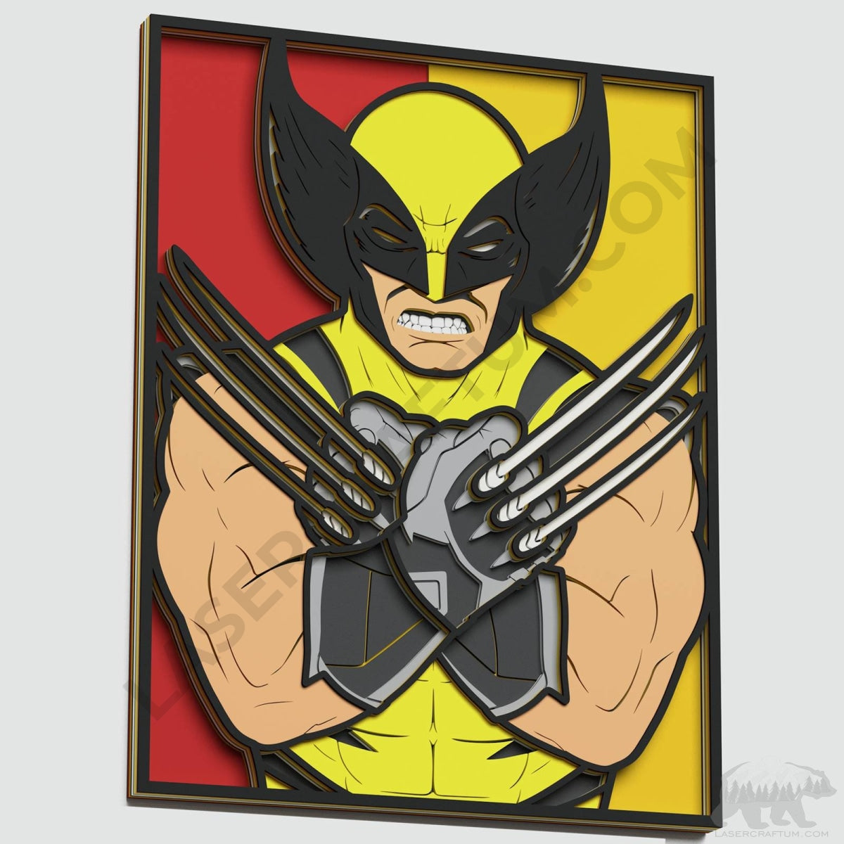Wolverine Layered Design for cutting - LaserCraftum