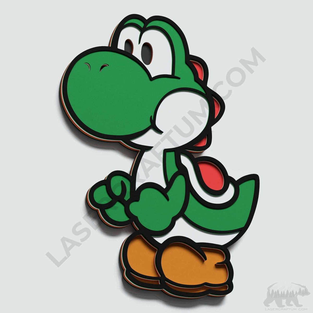 Yoshi Layered Design for cutting - LaserCraftum